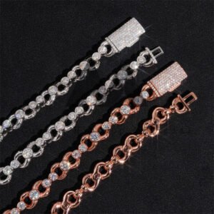 Iced Out Moissanite Diamond Link Chain | Hip Hop Infinity Jewelry - Image 2