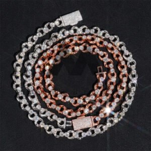 Iced Out Moissanite Diamond Link Chain | Hip Hop Infinity Jewelry - Image 3