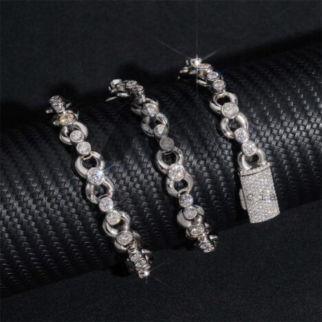 Iced Out Moissanite Diamond Link Chain | Hip Hop Infinity Jewelry - Image 4