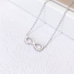 Valentines Day Women Elegant Design Moisasnite Diamond Infinity Link Necklace - Image 4