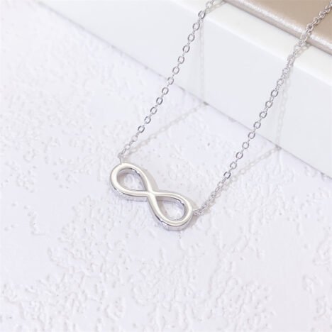 Valentines Day Women Elegant Design Moisasnite Diamond Infinity Link Necklace - Image 4