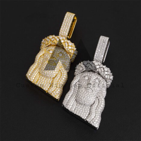 Iced Out VVS Moissanite Diamond Jesus Pendant Hip Hop Rapper Jewelry - Image 2