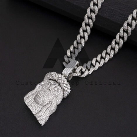 Iced Out VVS Moissanite Diamond Jesus Pendant Hip Hop Rapper Jewelry - Image 4