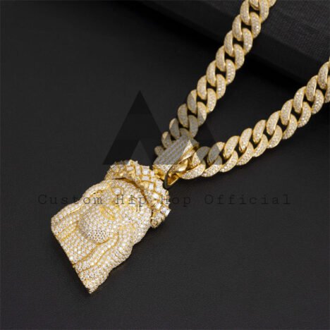 Iced Out VVS Moissanite Diamond Jesus Pendant Hip Hop Rapper Jewelry - Image 5