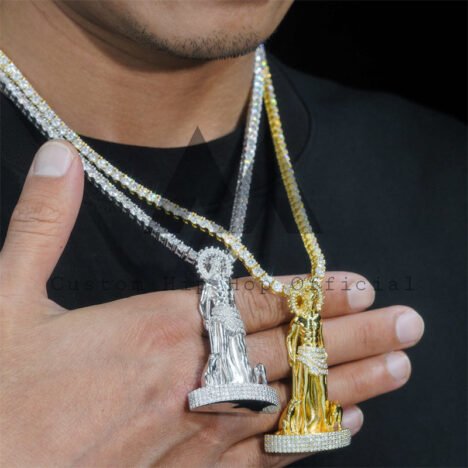 Pass Diamond Tester Hip Hop Men Jesus Body Pendant Moissanite Diamond Partial Iced Out Style - Image 4