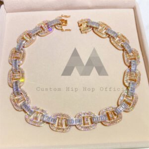 18MM Rose Gold Moissanite Mariner Chain | 925 Silver Luxury Necklace - Image 5