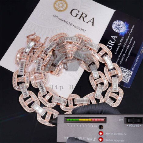 Iced Out Moissanite Diamond Mariner Chain - Hip Hop Jewelry