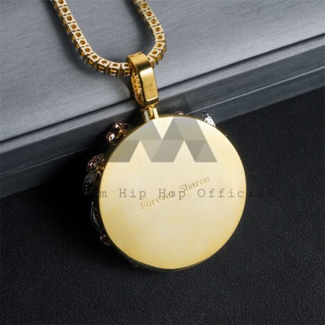 Custom Enamel 2inch Memory Pendant With VVS Moissanite Diamond Fit For 4MM Tennis Chain - Image 4