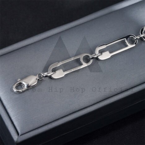 8MM Iced Out Moissanite Diamond Clip Bracelet For Men 925 Silver - Image 2