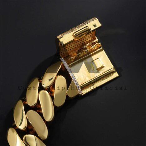 Iced Out 30MM Hand Made 999 Silver Moisasnite Cuban Link Bracelet Miami Style - Image 2