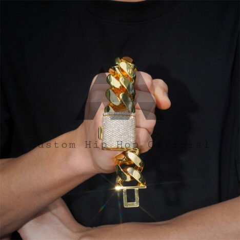 Iced Out 30MM Hand Made 999 Silver Moisasnite Cuban Link Bracelet Miami Style - Image 5