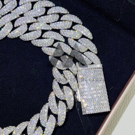 23MM Iced Out Moissanite Cuban Link Chain Necklace - Hip Hop Jewelry - Image 2