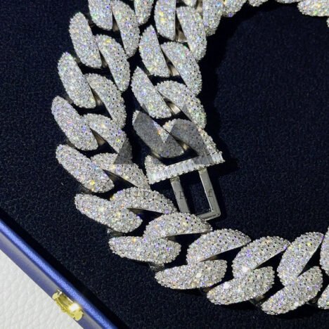 23MM Iced Out Moissanite Cuban Link Chain Necklace - Hip Hop Jewelry - Image 4