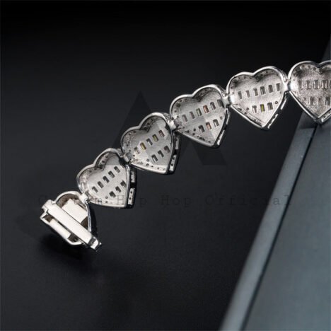 Men's 925 Silver 13MM Baguette Moissanite Diamond Hip Hop Bracelet - Image 3