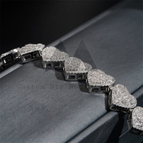 Men's 925 Silver 13MM Baguette Moissanite Diamond Hip Hop Bracelet - Image 4