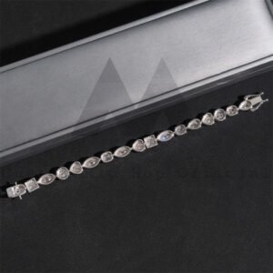 White Gold Finish VVS Moissanite Diamond Bracelet - Hip Hop Jewelry - Image 5