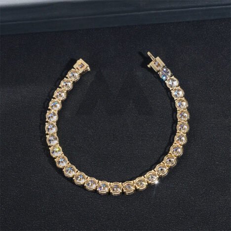 Men's 10K Solid Gold 5MM Moissanite Tennis Bracelet - Hip Hop Style Jewelry - Image 7