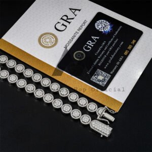 10MM VVS Moissanite Diamond Tennis Chain | 925 Sterling Silver Hip Hop Jewelry - Image 2
