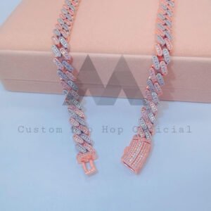 Men's 13MM Moissanite Cuban Link Chain - Hip Hop Jewelry, Three Stone Design - Image 3