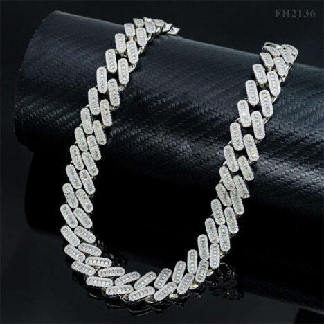 Iced Out VVS Moissanite Diamond Cuban Link Chain 18MM Baguette for Men, Hip Hop - Image 3