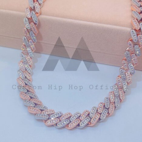 Men's 13MM Moissanite Cuban Link Chain - Hip Hop Jewelry, Three Stone Design - Image 4