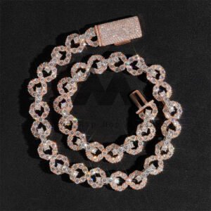 Men and Women Fashion Design Iced Out 13MM Infinity Link Chain with Moissanite Diamond - Image 4