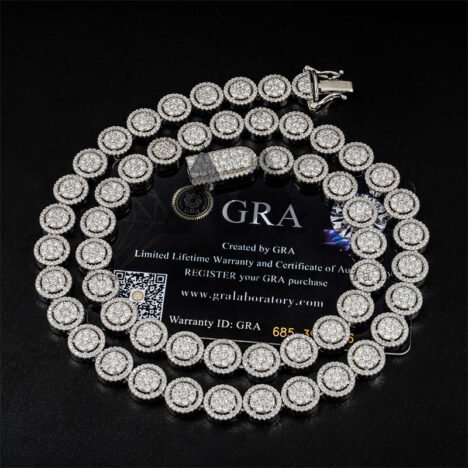 10MM VVS Moissanite Diamond Tennis Chain | 925 Sterling Silver Hip Hop Jewelry