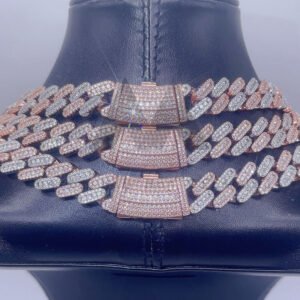 Men's 13MM Moissanite Cuban Link Chain - Hip Hop Jewelry, Three Stone Design - Image 5