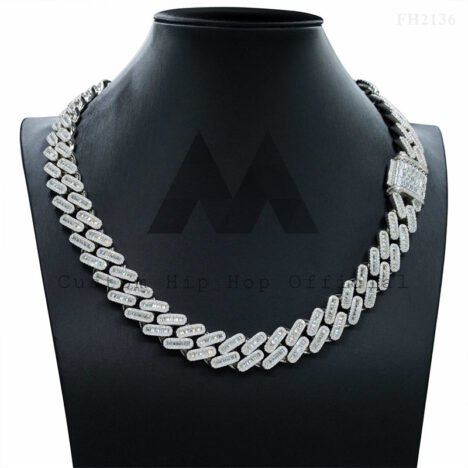 Iced Out VVS Moissanite Diamond Cuban Link Chain 18MM Baguette for Men, Hip Hop - Image 2