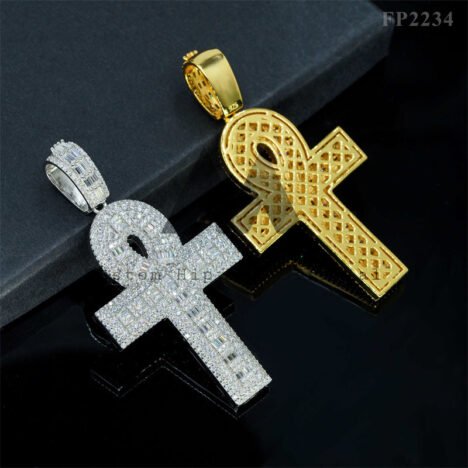 Sterling Silver 925 Gra Men Iced Out Moissanite Cross Pendant Fit For 4MM Tennis Chain - Image 2