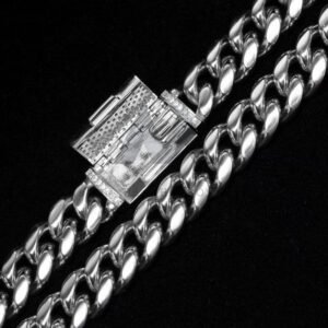 8MM-14MM Stainless Steel Cuban Chain with Moissanite Clasp Hip Hop Jewelry - Image 5