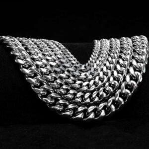 8MM-14MM Stainless Steel Cuban Chain with Moissanite Clasp Hip Hop Jewelry - Image 6