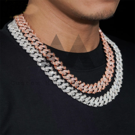 Iced Out 15MM Moissanite Cuban Link Chain | 925 Silver Hip Hop Jewelry - Image 2