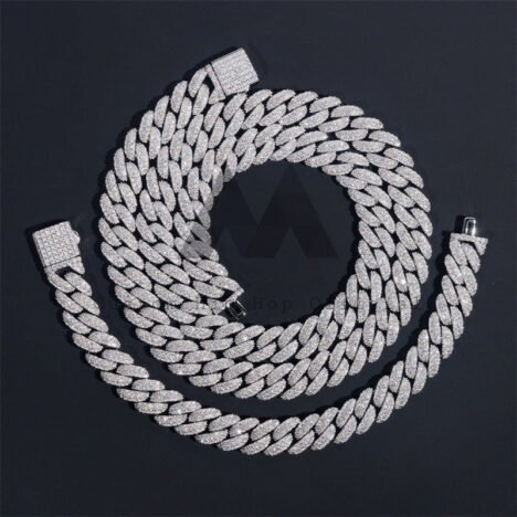 10MM Iced Moissanite Diamond Cuban Chain & Bracelet Set - Hip Hop Jewelry