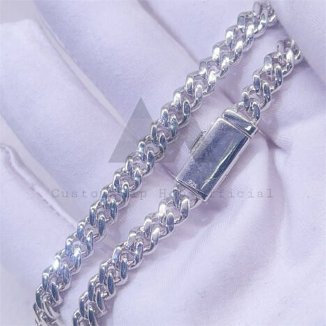 Sterling Silver 925 Moissanite Cuban Chain 6MM Fully Iced Solid Chain - Image 4