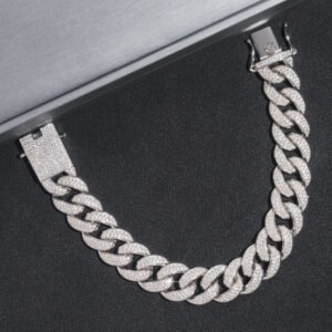 925 Sterling Silver 15MM Moissanite Iced Cuban Necklace for Men - Hip Hop Jewelry - Image 5