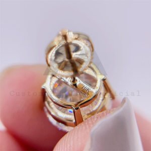 gra certificiated hot sell single stone solitaire earrings 10k real gold moissanite stud earrings with screw back - Image 2