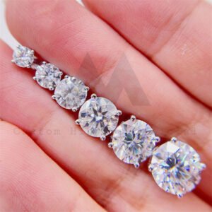 gra certificiated hot sell single stone solitaire earrings 10k real gold moissanite stud earrings with screw back - Image 3