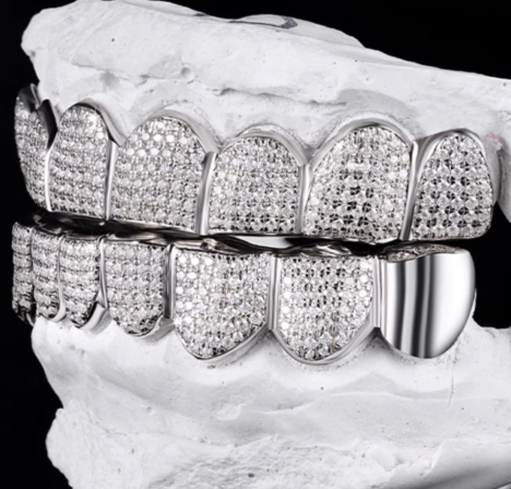 Men's 925 Silver Iced Out Moissanite Grillz - Custom Hip Hop Jewelry - Image 3