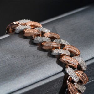 15MM Iced Moissanite Diamond Cuban Bracelet - Hip Hop Jewelry - Image 2