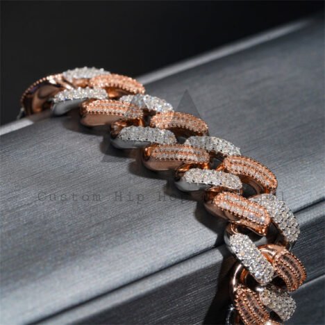 15MM Iced Moissanite Diamond Cuban Bracelet - Hip Hop Jewelry - Image 2