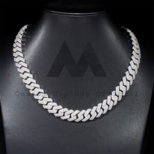 Men's 14MM Iced Out Cuban Link Chain | Sterling Silver & White Gold | Moissanite Hip Hop Jewelry - Image 2