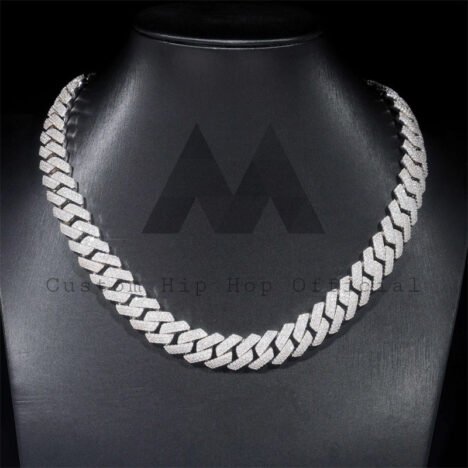Men's 14MM Iced Out Cuban Link Chain | Sterling Silver & White Gold | Moissanite Hip Hop Jewelry - Image 2