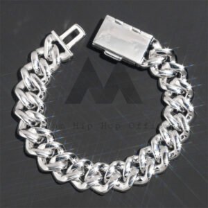 Men's 18MM VVS Moissanite Diamond Cuban Bracelet - Iced Out Three Rows Hip Hop Jewelry - Image 3