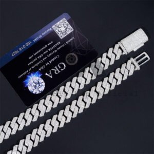 Men's 14MM Iced Out Cuban Link Chain | Sterling Silver & White Gold | Moissanite Hip Hop Jewelry - Image 5