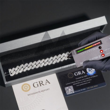 Men's 18MM VVS Moissanite Diamond Cuban Bracelet - Iced Out Three Rows Hip Hop Jewelry - Image 5