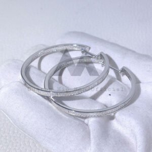 Women's 45MM Large Hoop Earrings with Baguette Moissanite Diamond - Hip Hop Jewelry - Image 3