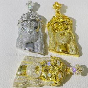 VVS Moissanite Jesus Pendant 2.5" Iced Out Hip Hop Jewelry 925 Sterling Silver" - Image 4