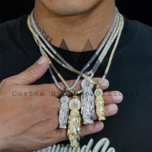 Iced Out Moissanite Jesus Pendant in 925 Silver, 3 Sizes for Men - Hip Hop Jewelry