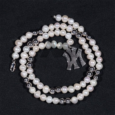 Stylish New Arrival Silver 925 8MM Fresh Water Pearl Moissanite Disc Ball Chain Necklace With Custom Charm - Image 4